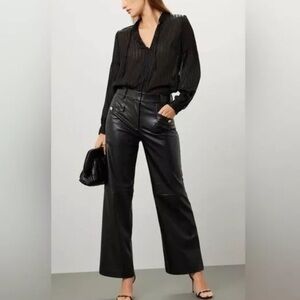 RTR Derek Lam CollectiveStraight Leg faux Leather Pants Black 40
